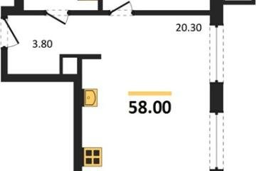 Фото №1: 2-комнатная квартира 58 м² - Краснодар, мкр. Прикубанский внутригородской округ, 