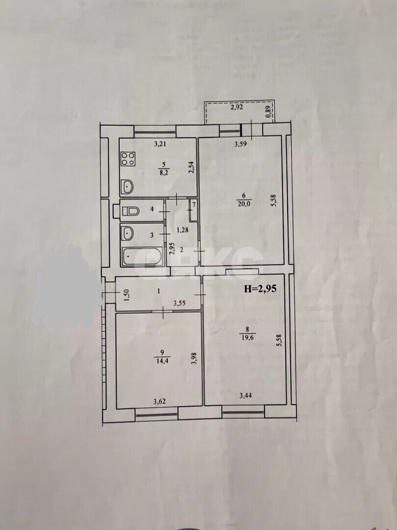 Фото №25: 3-комнатная квартира <span class="whitespace-nowrap">80 м²</span>, <span class="whitespace-nowrap">3/5 эт.</span> - Волгоград, р. Краснооктябрьский, ул. Таращанцев, 1