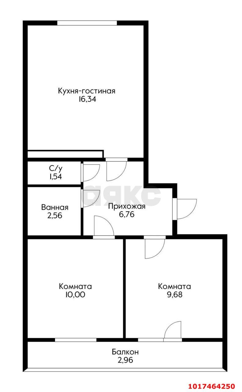 Фото №8: 2-комнатная квартира 47 м² - Краснодар, Прикубанский внутригородской округ, мкр. жилой комплекс Дыхание, ул. Лётчика Позднякова, 2к8