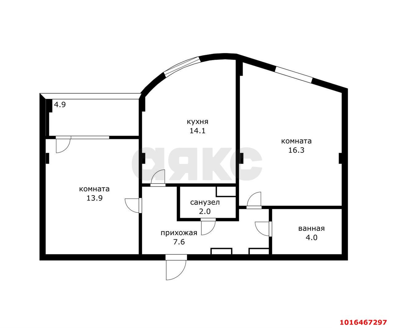 Фото №6: 2-комнатная квартира 57 м² - Краснодар, Прикубанский внутригородской округ, Восточно-Кругликовский, мкр. ЖК Барселона, ул. имени 40-летия Победы, 97