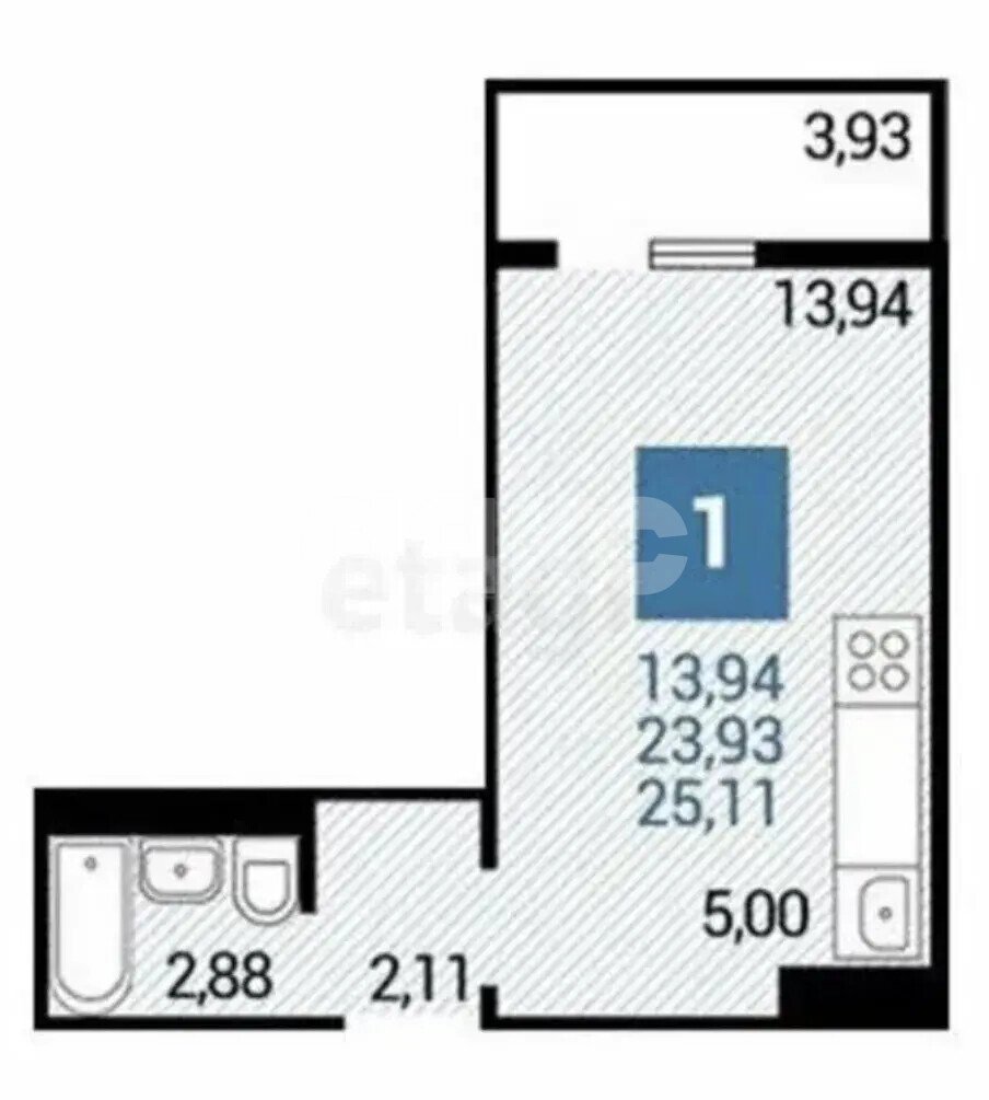 Фото №22: Студия 28 м² - Анапа, Горгиппия, мкр. ЖК Горгиппия Морская, ул. Ленина, 235