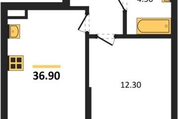 Фото №1: 1-комнатная квартира 36 м² - Краснодар, мкр. Парк Победы, 