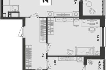 Фото №1: 2-комнатная квартира 64 м² - Краснодар, мкр. жилой комплекс Зелёная Территория, 