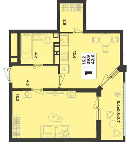Фото №1: 1-комнатная квартира 42 м² - Краснодар, Прикубанский внутригородской округ, мкр. жилой комплекс Зелёная Территория