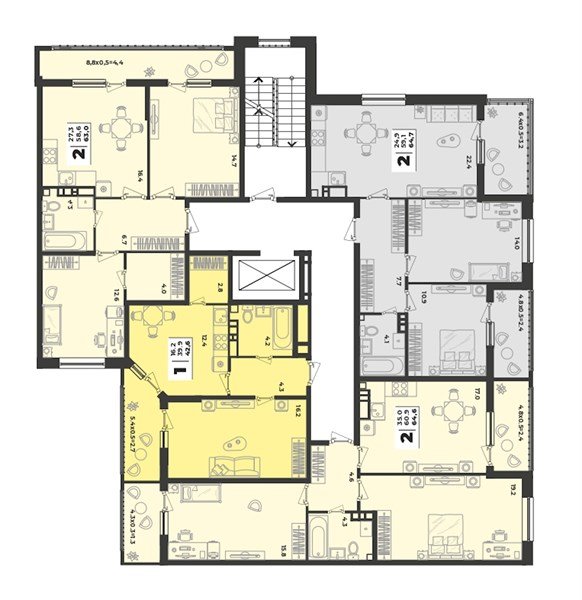Фото №8: 2-комнатная квартира 64 м² - Краснодар, Прикубанский внутригородской округ, мкр. жилой комплекс Зелёная Территория