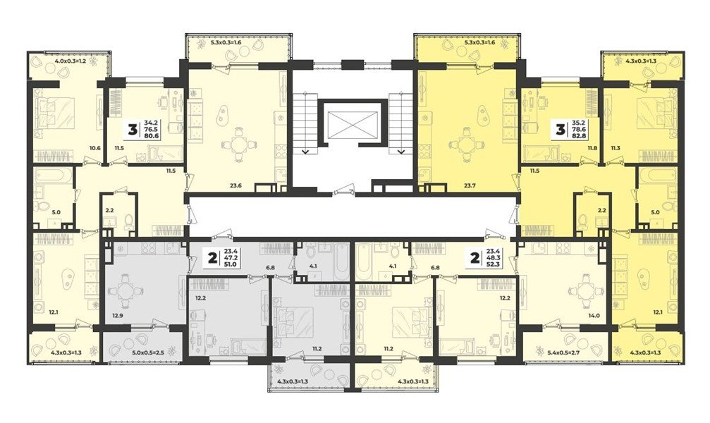 Фото №8: 2-комнатная квартира 52 м² - Краснодар, Прикубанский внутригородской округ, мкр. жилой комплекс Зелёная Территория