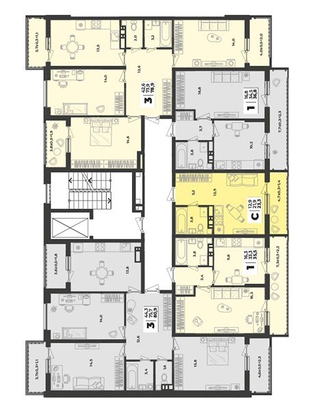 Фото №8: 1-комнатная квартира 36 м² - Краснодар, Прикубанский внутригородской округ, мкр. жилой комплекс Зелёная Территория
