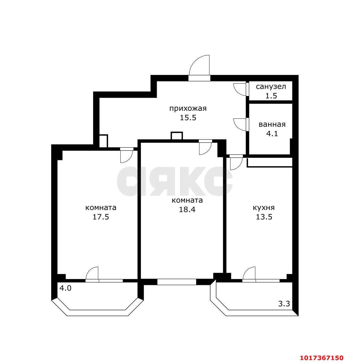Фото №10: 2-комнатная квартира 77 м² - Краснодар, Прикубанский внутригородской округ, мкр. имени Маршала Жукова, ул. Александра Покрышкина, 4/8