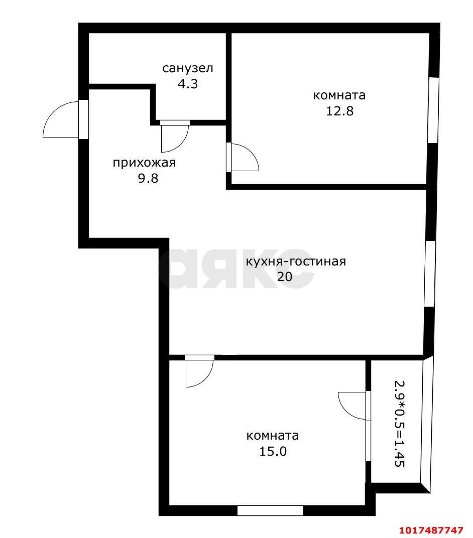 Фото №8: 2-комнатная квартира <span class="whitespace-nowrap">65 м²</span>, <span class="whitespace-nowrap">12/19 эт.</span> - Краснодар, Прикубанский внутригородской округ, мкр. Горхутор, ул. имени М.Е. Соколова