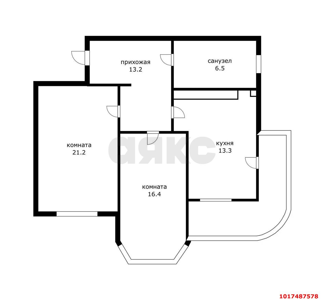 Фото №20: 2-комнатная квартира <span class="whitespace-nowrap">70 м²</span>, <span class="whitespace-nowrap">15/17 эт.</span> - Краснодар, Карасунский внутригородской округ, мкр. Комсомольский, ул. Тюляева, 2/1