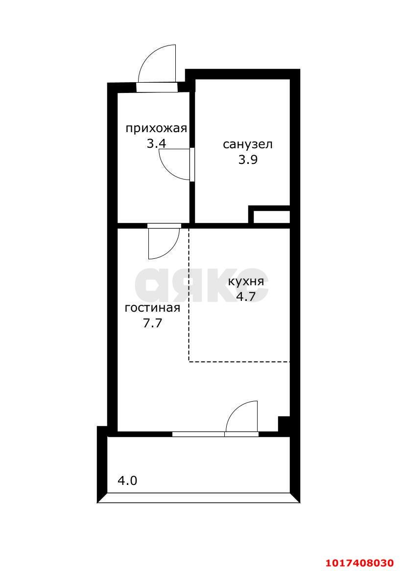 Фото №2: Студия 21 м², 5/9 эт. - Краснодар, Прикубанский внутригородской округ, мкр. Музыкальный, ул. Московская, 152