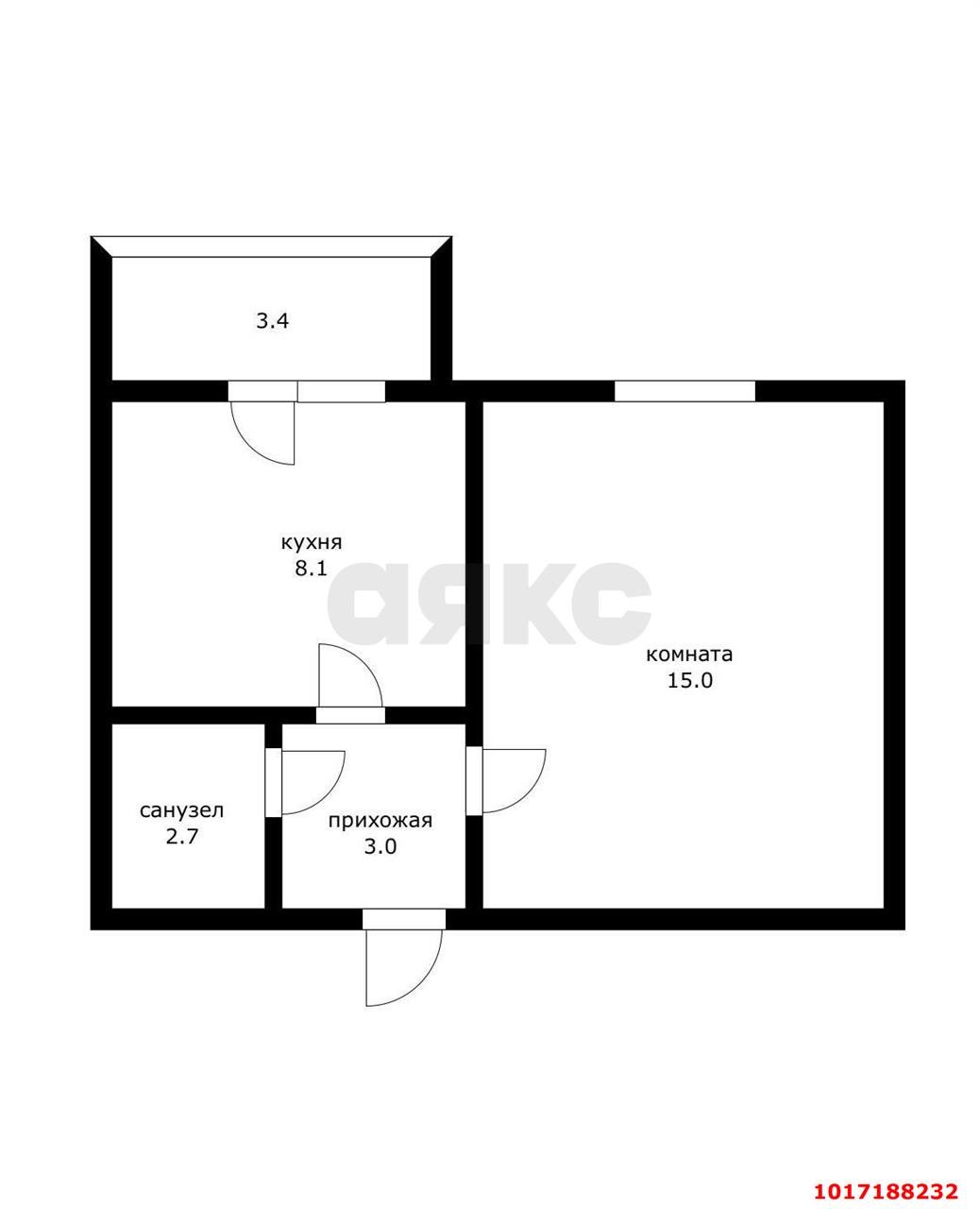 Фото №13: 1-комнатная квартира 30 м² - Новая Адыгея, мкр. ЖК Дарград, ул. Тургеневское шоссе, 33/3к21