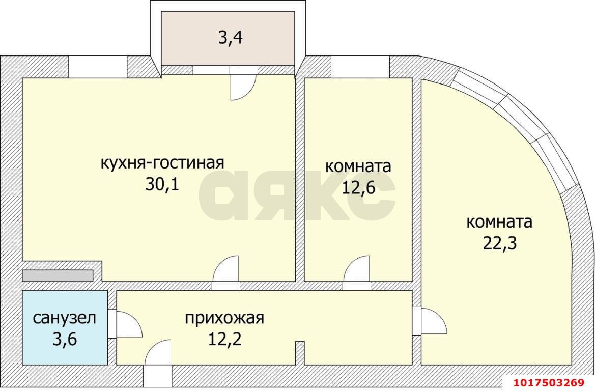 Фото №13: 3-комнатная квартира 85 м², 22/22 эт. - Краснодар, Карасунский внутригородской округ, Хлопчато-бумажный Комбинат, мкр. жилой комплекс Аквамарин, ул. Уральская, 75к2