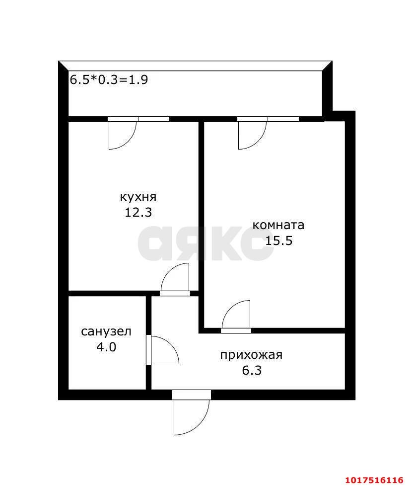 Фото №13: 1-комнатная квартира <span class="whitespace-nowrap">44 м²</span>, <span class="whitespace-nowrap">3/6 эт.</span> - Новая Адыгея, мкр. ЖК Виноград 2, ул. Бжегокайская, 25/1к5