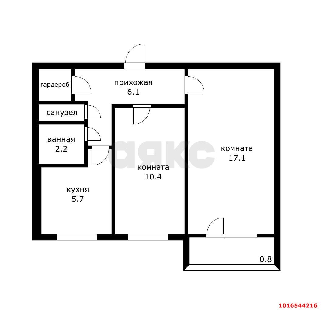 Фото №8: 2-комнатная квартира <span class="whitespace-nowrap">44 м²</span>, <span class="whitespace-nowrap">5/5 эт.</span> - Краснодар, Прикубанский внутригородской округ, мкр. Фестивальный, ул. Воровского, 223/1