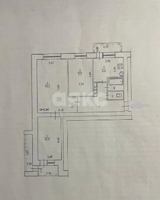 Фото №25: 3-комнатная квартира <span class="whitespace-nowrap">57 м²</span>, <span class="whitespace-nowrap">9/9 эт.</span> - Волгоград, р. Краснооктябрьский, ул. Генерала Штеменко, 52