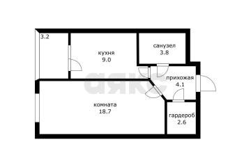 Фото №1: 1-комнатная квартира <span class="whitespace-nowrap">38 м²</span>, <span class="whitespace-nowrap">10/13 эт.</span> - Краснодар, мкр. Солнечный, ул. имени Симиренко, 43