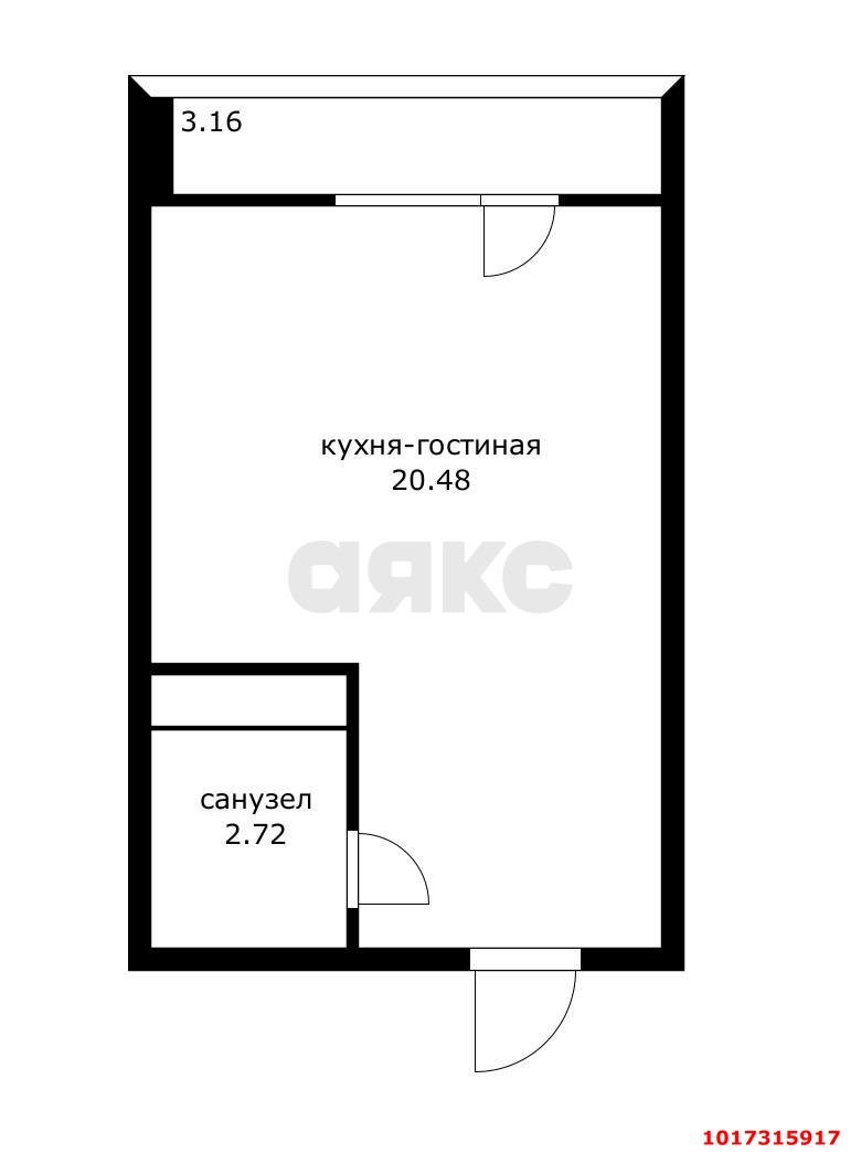 Фото №11: Студия <span class="whitespace-nowrap">26 м²</span>, <span class="whitespace-nowrap">5/14 эт.</span> - Краснодар, Прикубанский внутригородской округ, мкр. Славянский, ул. Заполярная, 37к4