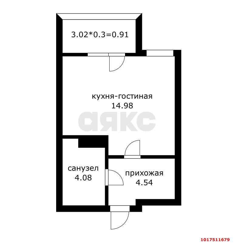 Фото №9: Студия <span class="whitespace-nowrap">24 м²</span>, <span class="whitespace-nowrap">2/12 эт.</span> - Краснодар, Прикубанский внутригородской округ, Славянский, мкр. Светлоград, ул. Красных Партизан, 1/4к10