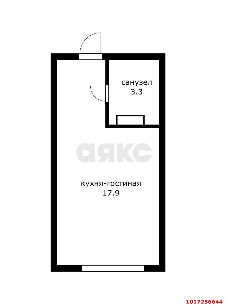 Фото №6: Студия <span class="whitespace-nowrap">21 м²</span>, <span class="whitespace-nowrap">3/16 эт.</span> - Краснодар, Прикубанский внутригородской округ, мкр. Догма Парк, ул. Марины Цветаевой, 2к1
