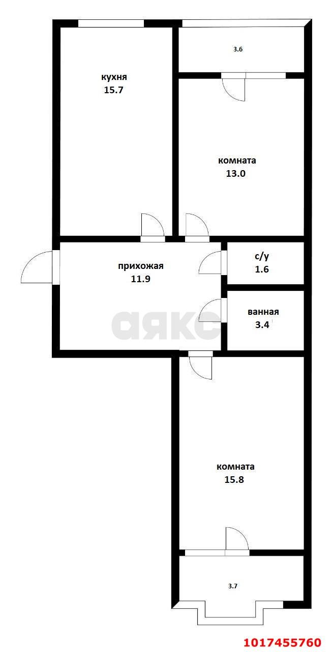 Фото №5: 2-комнатная квартира <span class="whitespace-nowrap">61 м²</span>, <span class="whitespace-nowrap">4/25 эт.</span> - Краснодар, Прикубанский внутригородской округ, Круглик, жилой комплекс Сердце, мкр. Школьный, ул. Школьная, 1