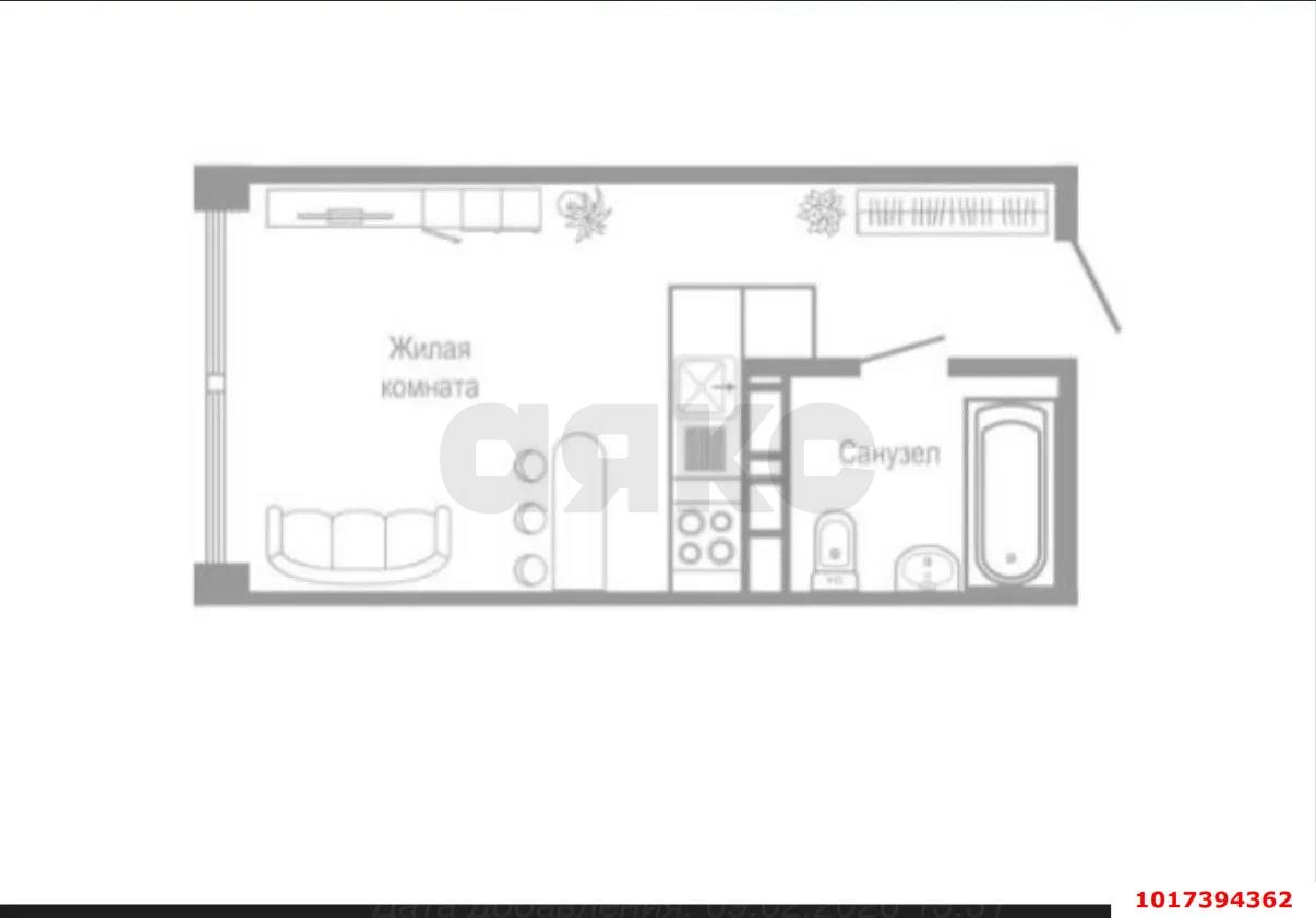 Фото №4: Студия <span class="whitespace-nowrap">23 м²</span>, <span class="whitespace-nowrap">10/23 эт.</span> - Краснодар, Центральный внутригородской округ, мкр. Черёмушки, ул. Обрывная, 132/1к4
