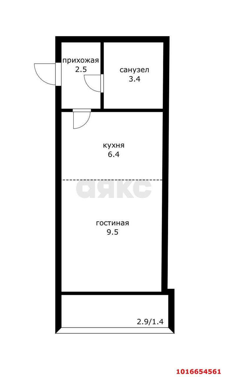 Фото №10: Студия <span class="whitespace-nowrap">22 м²</span>, <span class="whitespace-nowrap">1/3 эт.</span> - Краснодар, Прикубанский внутригородской округ, мкр. ЖК Британия-2, ул. Измаильская, 78к1