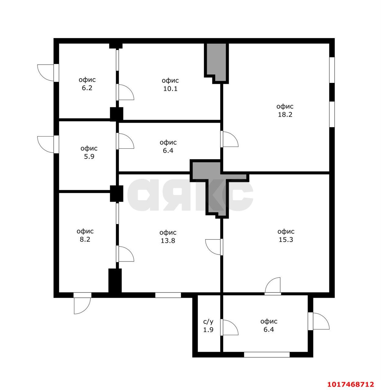 Фото №6: Офисное помещение <span class="whitespace-nowrap">92 м²</span>, <span class="whitespace-nowrap">1/2 эт.</span> - Краснодар, Западный внутригородской округ, мкр. Центральный, ул. Мира, 9/1