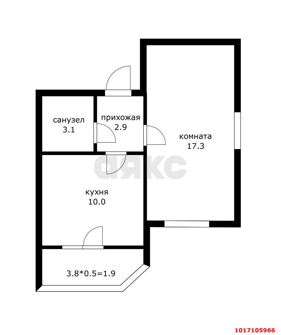 Фото №2: 1-комнатная квартира <span class="whitespace-nowrap">33 м²</span>, <span class="whitespace-nowrap">1/9 эт.</span> - Новая Адыгея, мкр. жилой комплекс Мега, ул. Бжегокайская, 92