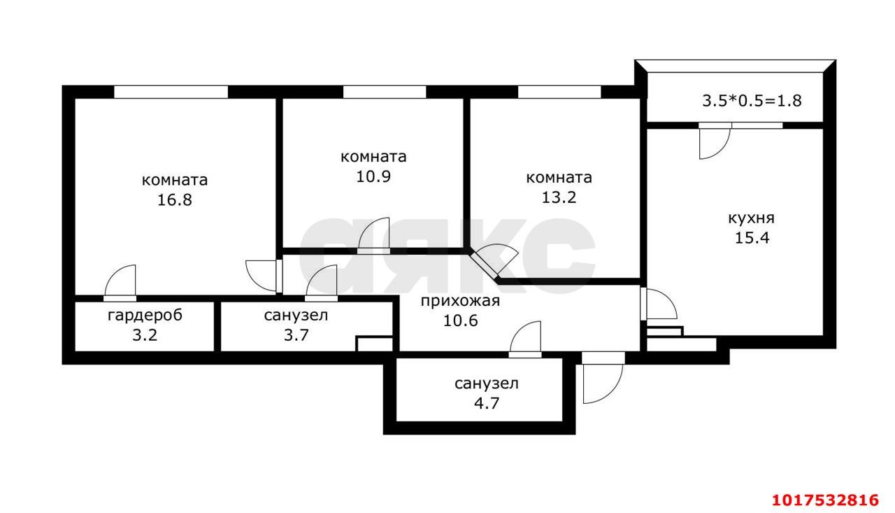 Фото №4: 3-комнатная квартира <span class="whitespace-nowrap">79 м²</span>, <span class="whitespace-nowrap">3/24 эт.</span> - Краснодар, Центральный внутригородской округ, Табачная Фабрика, мкр. ЖК Все Свои Вип, ул. Колхозная, 5/2