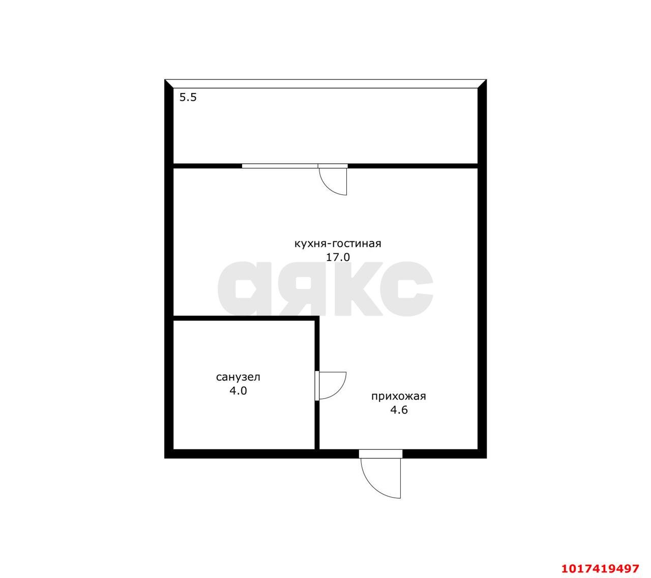 Фото №10: Студия <span class="whitespace-nowrap">30 м²</span>, <span class="whitespace-nowrap">6/8 эт.</span> - Краснодар, мкр. Прикубанский внутригородской округ, ул. Городская, 1