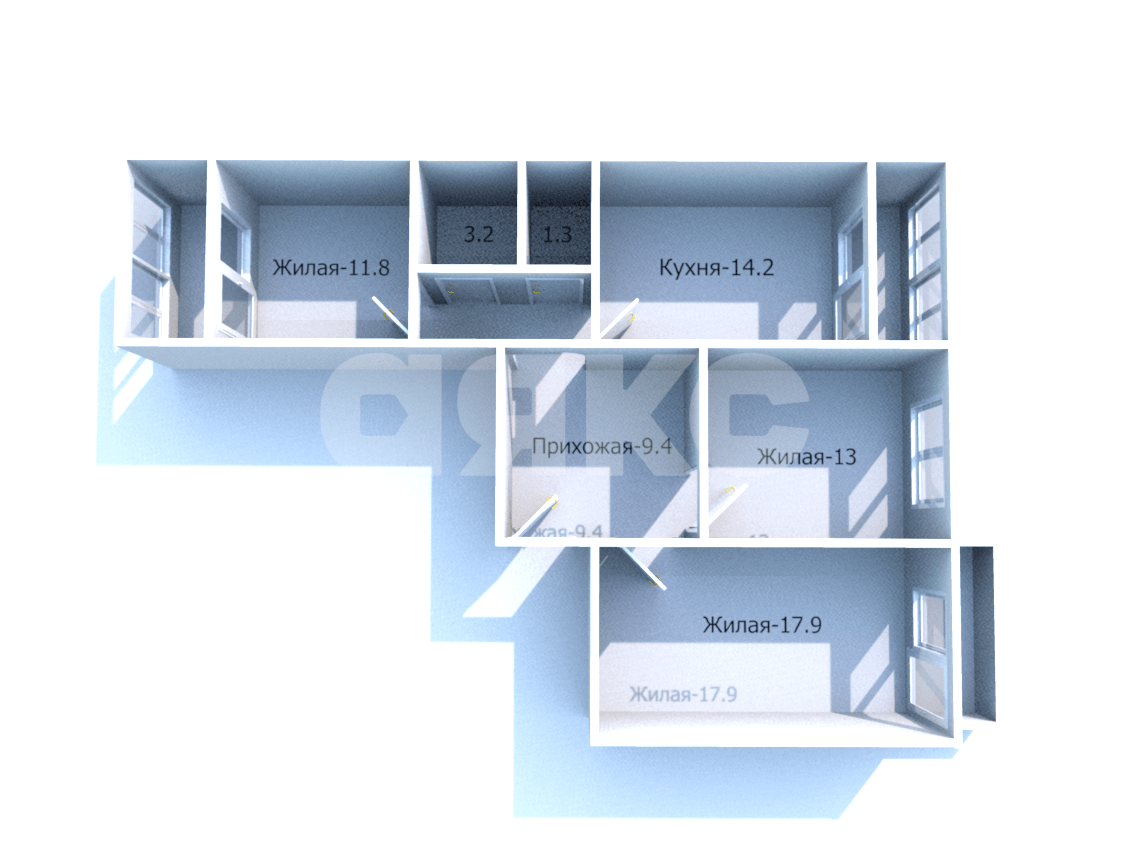 Фото №26: 3-комнатная квартира <span class="whitespace-nowrap">74 м²</span>, <span class="whitespace-nowrap">4/10 эт.</span> - Анапа, мкр. 3Б, ул. Владимирская, 140
