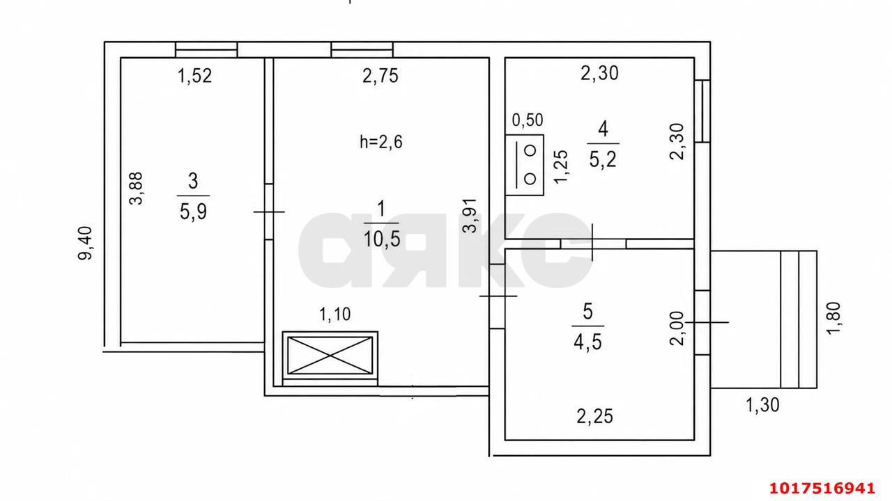 Фото №15: Дом <span class="whitespace-nowrap">55 м²</span> <span class="whitespace-nowrap">+ 5.96 сот.</span>, <span class="whitespace-nowrap">1 эт.</span> - Яблоновский, ул. Свободы, 18