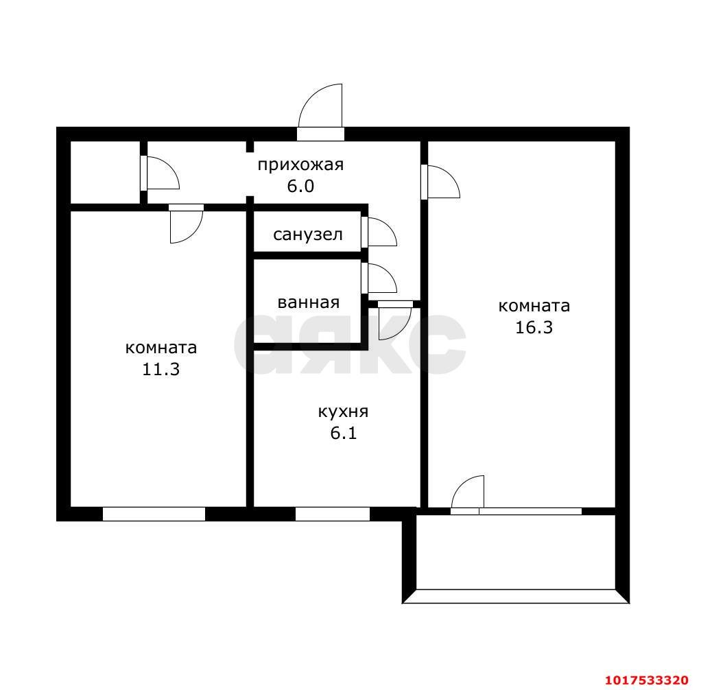 Фото №7: 2-комнатная квартира <span class="whitespace-nowrap">44 м²</span>, <span class="whitespace-nowrap">2/5 эт.</span> - Краснодар, Карасунский внутригородской округ, мкр. Хлопчато-бумажный Комбинат, ул. Новгородская, 13