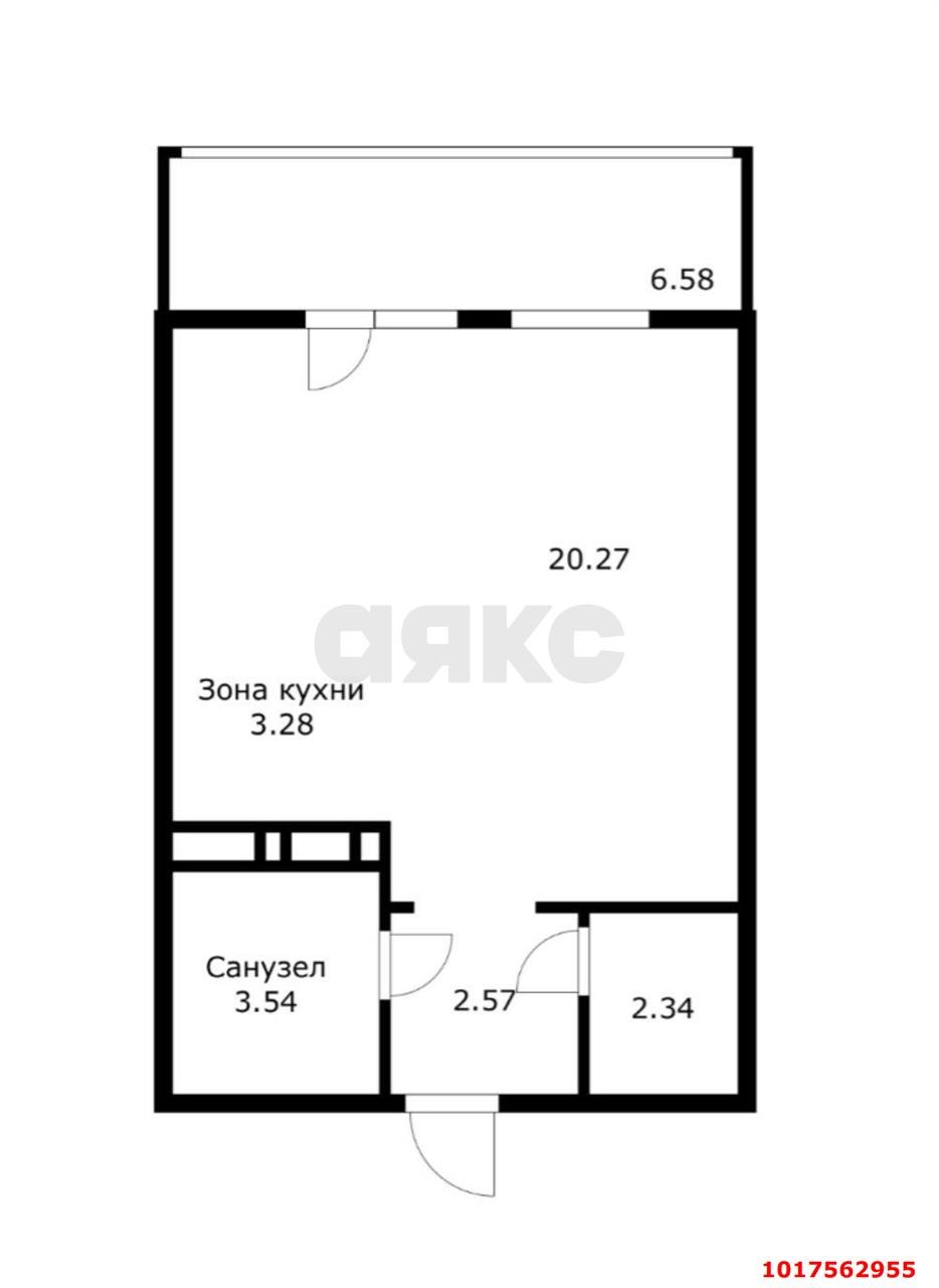 Фото №4: Студия <span class="whitespace-nowrap">35 м²</span>, <span class="whitespace-nowrap">8/17 эт.</span> - Краснодар, Центральный внутригородской округ, Табачная Фабрика, мкр. ЖК Все Свои Вип, ул. Колхозная, 5/2к3