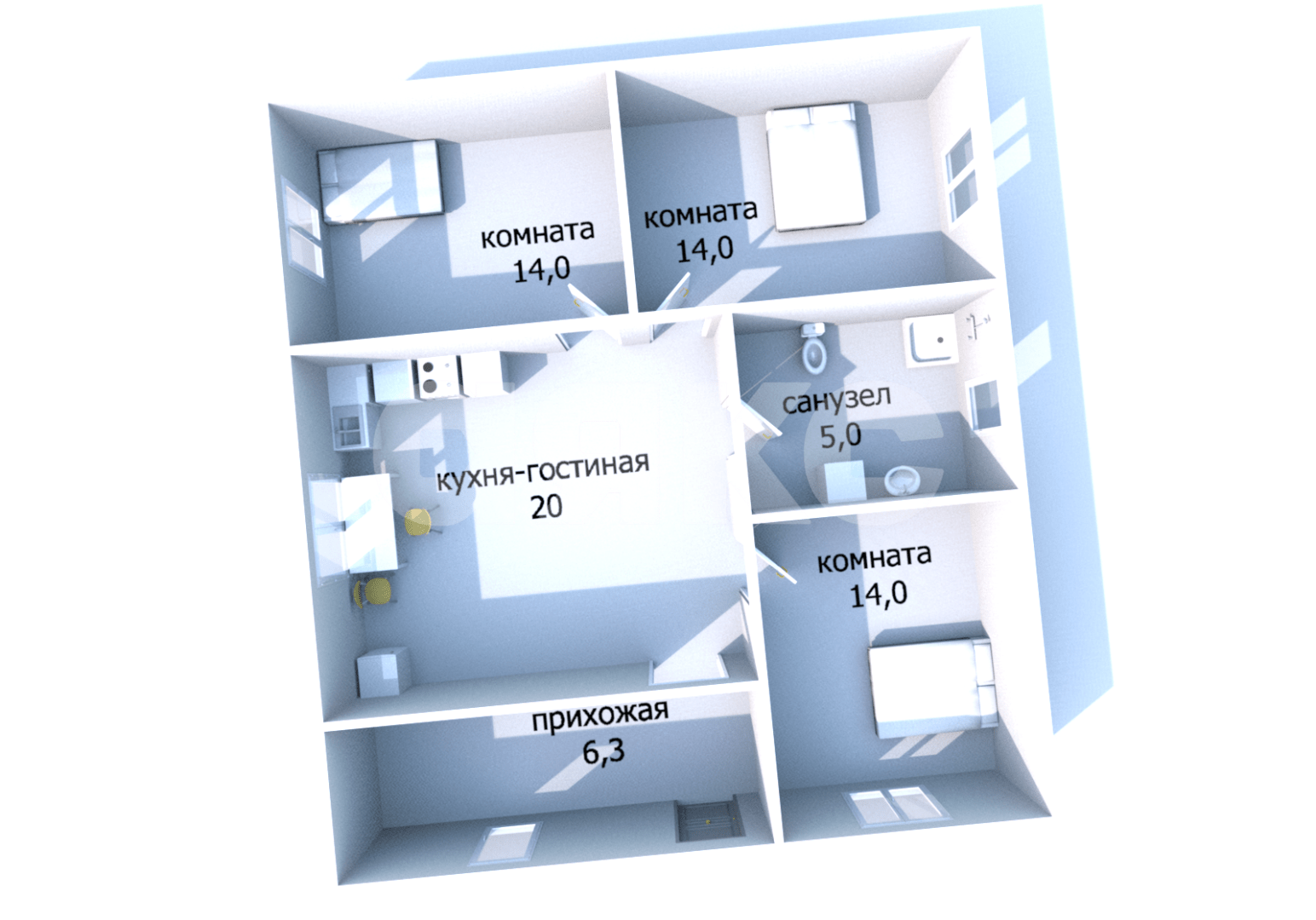 Фото №15: Дом <span class="whitespace-nowrap">73 м²</span> <span class="whitespace-nowrap">+ 4.5 сот.</span>, <span class="whitespace-nowrap">1 эт.</span> - Пятихатки, мкр. СНТ Лазурное