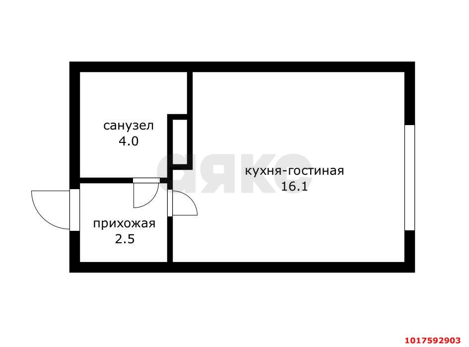 Фото №4: Студия <span class="whitespace-nowrap">22 м²</span>, <span class="whitespace-nowrap">5/16 эт.</span> - Краснодар, Прикубанский внутригородской округ, мкр. Парк Победы, ул. имени Героя Ростовского, 16к3