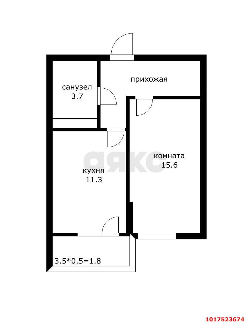 Фото №18: 1-комнатная квартира <span class="whitespace-nowrap">40 м²</span>, <span class="whitespace-nowrap">12/24 эт.</span> - Краснодар, Прикубанский внутригородской округ, мкр. ЖК Абрикосово, ул. имени Героя Георгия Бочарникова, 4к2