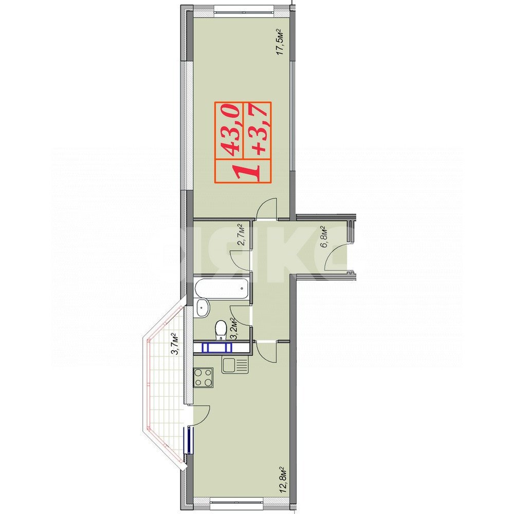 Фото №21: 1-комнатная квартира <span class="whitespace-nowrap">46 м²</span>, <span class="whitespace-nowrap">12/13 эт.</span> - Анапа, мкр. 3Б, ул. Владимирская, 150
