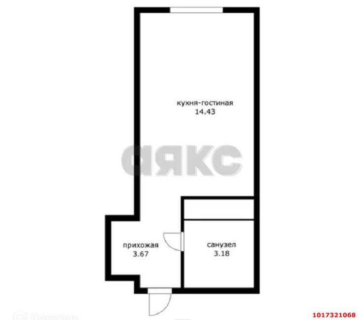 Фото №6: Студия <span class="whitespace-nowrap">21 м²</span>, <span class="whitespace-nowrap">9/24 эт.</span> - Краснодар, Карасунский внутригородской округ, жилой комплекс Гарантия, мкр. Камвольно-суконный Комбинат, ул. Дежнёва, 29/3