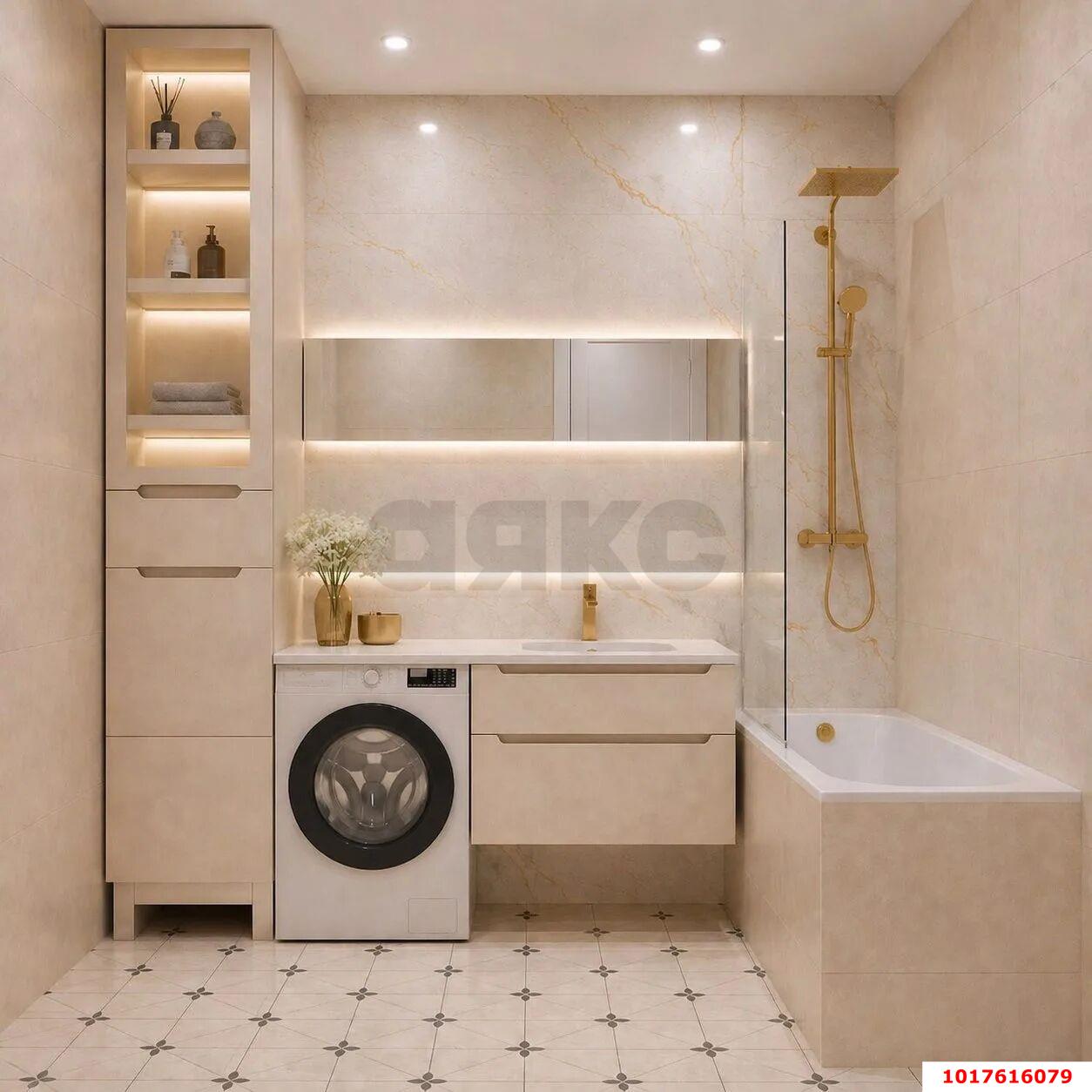 Фото №3: 1-комнатная квартира <span class="whitespace-nowrap">45 м²</span>, <span class="whitespace-nowrap">11/22 эт.</span> - Краснодар, Карасунский внутригородской округ, Хлопчато-бумажный Комбинат, мкр. ЖК Альфа, ул. Уральская, 100/5