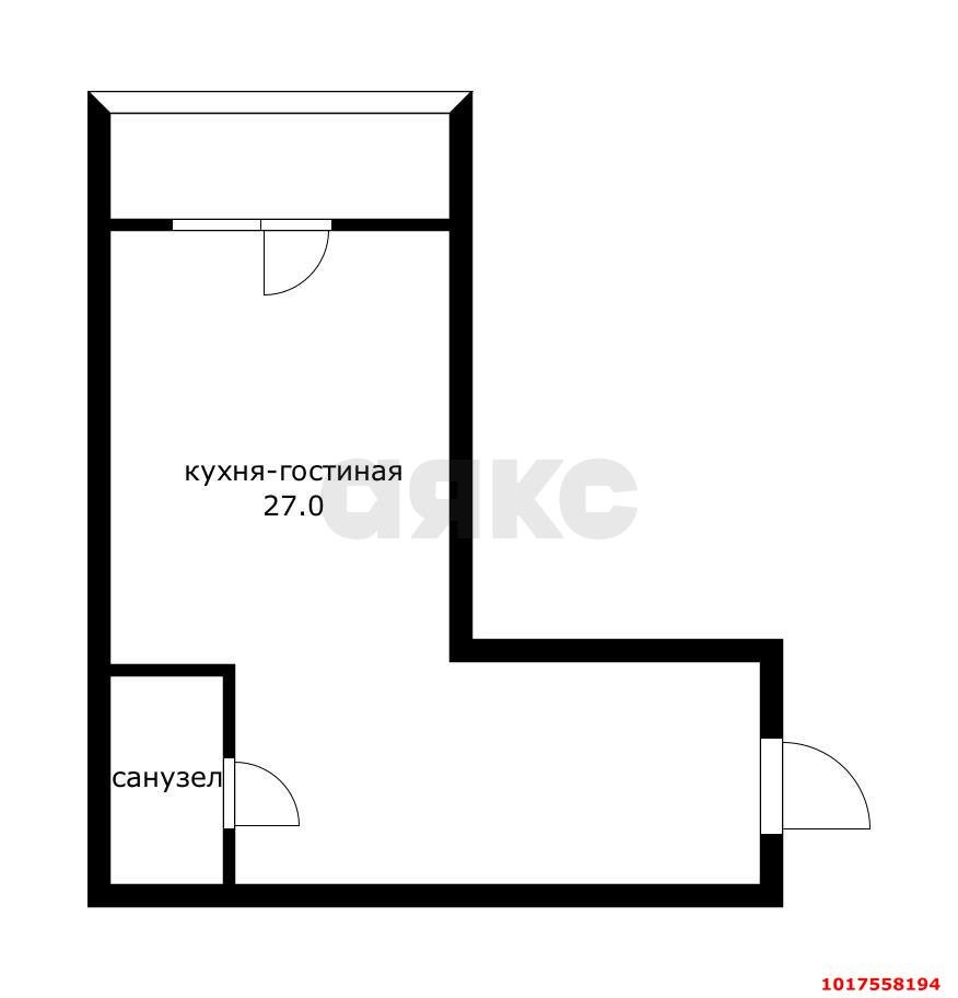Фото №12: Студия <span class="whitespace-nowrap">26 м²</span>, <span class="whitespace-nowrap">1/6 эт.</span> - Российский, мкр. Прикубанский внутригородской округ, ул. Альпийская, 3