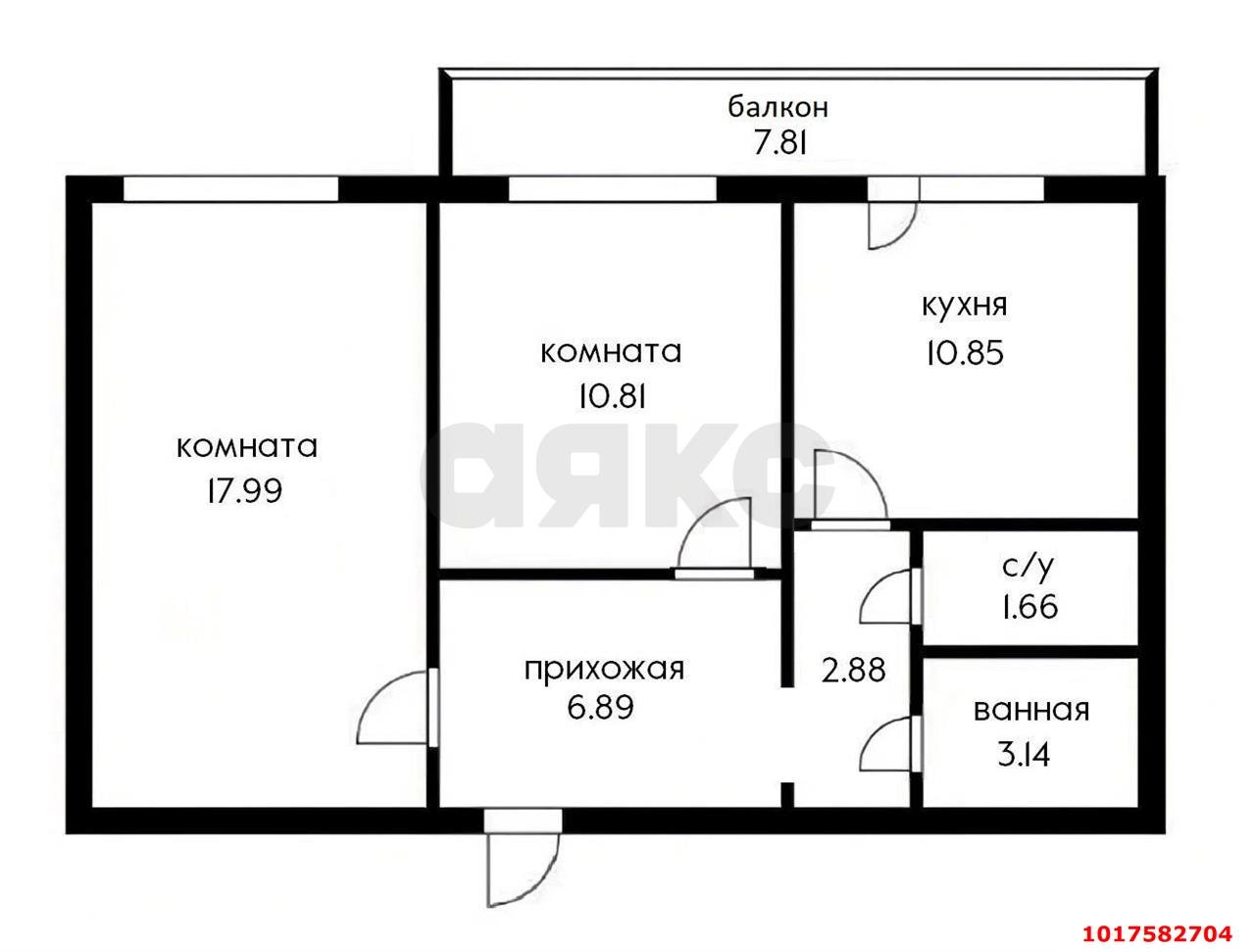 Фото №15: 2-комнатная квартира <span class="whitespace-nowrap">62 м²</span>, <span class="whitespace-nowrap">5/19 эт.</span> - Краснодар, Карасунский внутригородской округ, ж/м Пашковский, ул. Фадеева, 429/3
