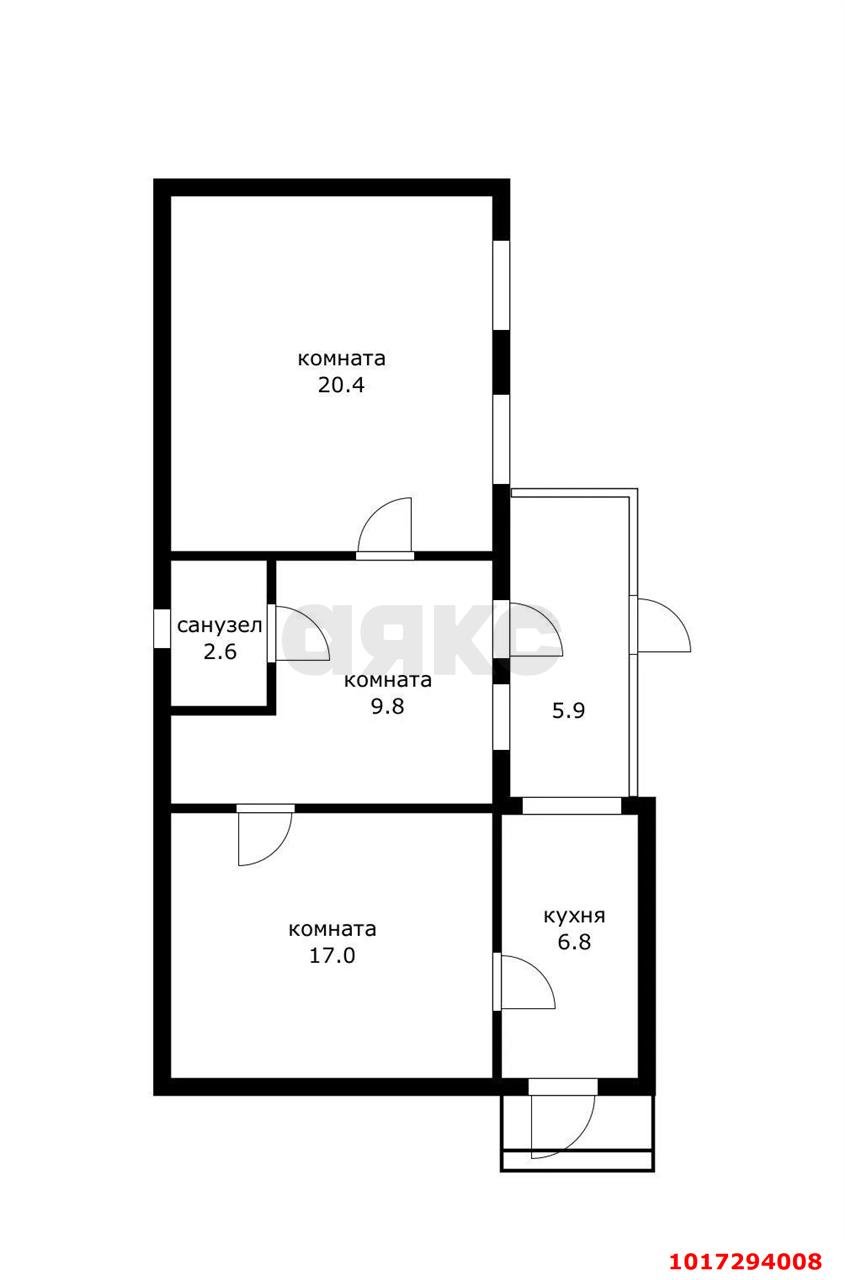 Фото №10: Дом <span class="whitespace-nowrap">56 м²</span> <span class="whitespace-nowrap">+ 2.04 сот.</span>, <span class="whitespace-nowrap">1 эт.</span> - Краснодар, 40 лет Победы, мкр. Прикубанский внутригородской округ, ул. Некрасова, 108