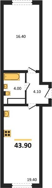Фото №1: 1-комнатная квартира <span class="whitespace-nowrap">43 м²</span>, <span class="whitespace-nowrap">11/16 эт.</span> - Краснодар, Прикубанский внутригородской округ, мкр. жилой комплекс Самолёт-6