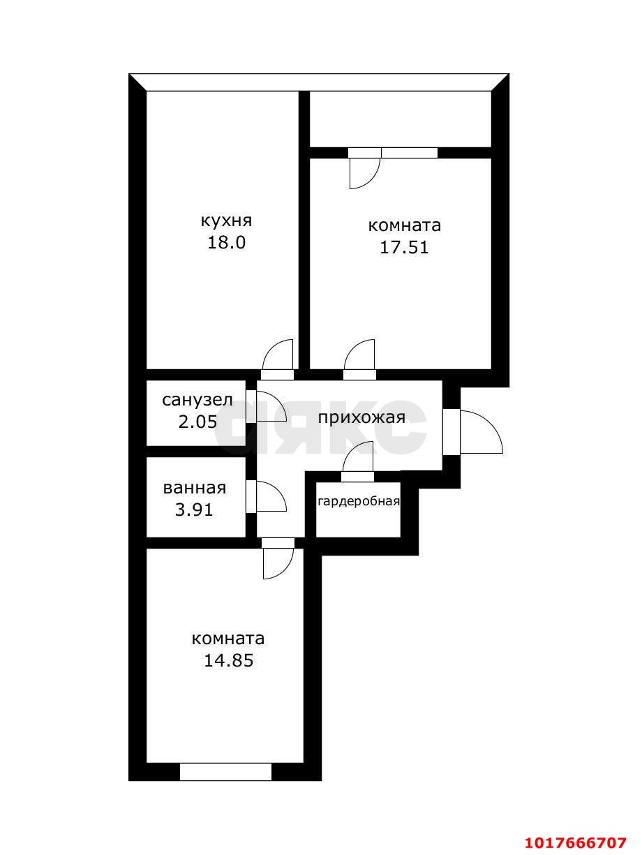 Фото №4: 2-комнатная квартира <span class="whitespace-nowrap">66 м²</span>, <span class="whitespace-nowrap">19/20 эт.</span> - Краснодар, Прикубанский внутригородской округ, Авиагородок, мкр. ЖК На Стахановской, ул. Стахановская, 1/5к5