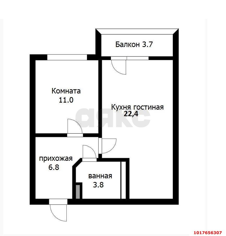 Фото №11: 1-комнатная квартира <span class="whitespace-nowrap">48 м²</span>, <span class="whitespace-nowrap">10/21 эт.</span> - Краснодар, Прикубанский внутригородской округ, мкр. ЖК Бауинвест, ул. Героев-Разведчиков, 11/4