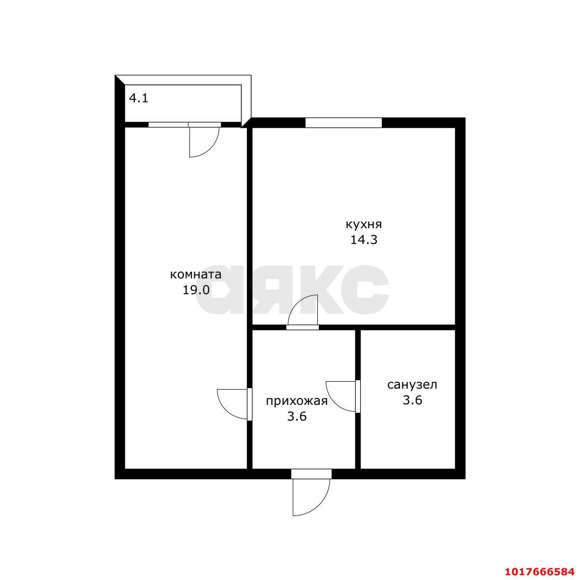 Фото №8: 1-комнатная квартира <span class="whitespace-nowrap">44 м²</span>, <span class="whitespace-nowrap">4/6 эт.</span> - Краснодар, Прикубанский внутригородской округ, мкр. Музыкальный, ул. имени И.И. Дунаевского, 22Б