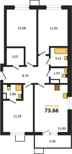 Фото №1: 3-комнатная квартира <span class="whitespace-nowrap">73 м²</span>, <span class="whitespace-nowrap">8/18 эт.</span> - Краснодар, Прикубанский внутригородской округ, мкр. ЖК Тёплые Края