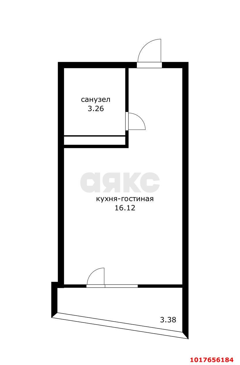 Фото №8: Студия <span class="whitespace-nowrap">22 м²</span>, <span class="whitespace-nowrap">9/16 эт.</span> - Краснодар, Прикубанский внутригородской округ, Панорама, мкр. ЖК Гарантия, ул. Восточно-Кругликовская, 42/3к1